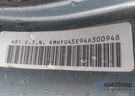 2004 Hyundai Xg350 L from USA, damaged, VIN KMHFU45E94A300948